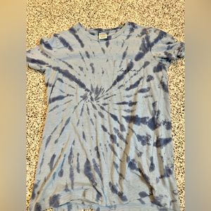PINK blue ti dye t shirt
